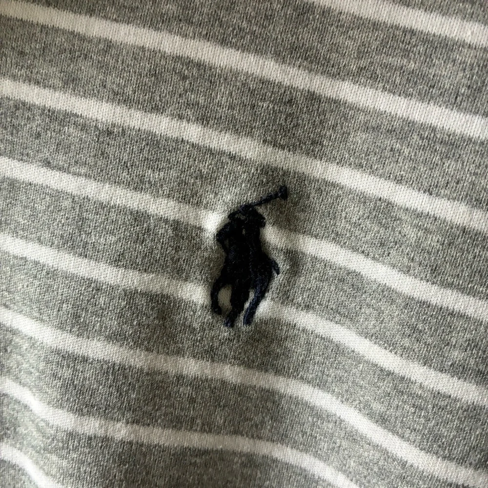 Men’s Ralph Lauren Pima Cotton Gray & White Striped Polo